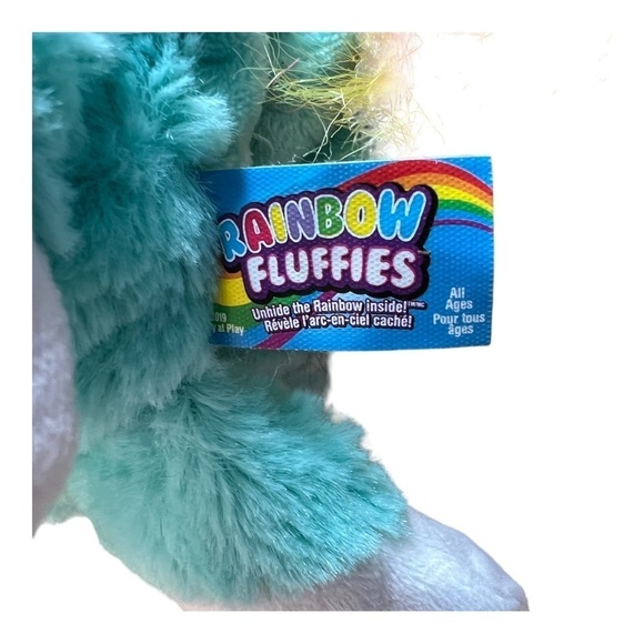 Jay At Play Rainbow Fluffies 12in Blue Puppy Dog Plush‎ Rainbow Inside 2019 - Picture 9 of 9